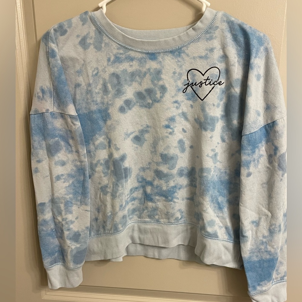 Blue tie dye justice pajama top size large